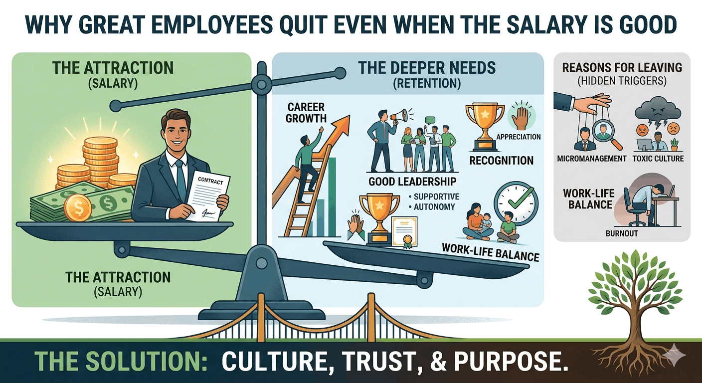 Why Great Employees Quit Even When the Salary Is Good cover image - HR Vinda blog