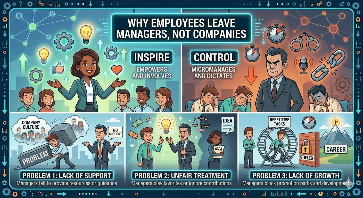Why Employees Leave Managers, Not Companies cover image - HR Vinda blog