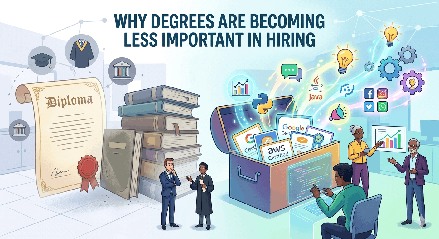Why Degrees Are Becoming Less Important in Hiring cover image - HR Vinda blog